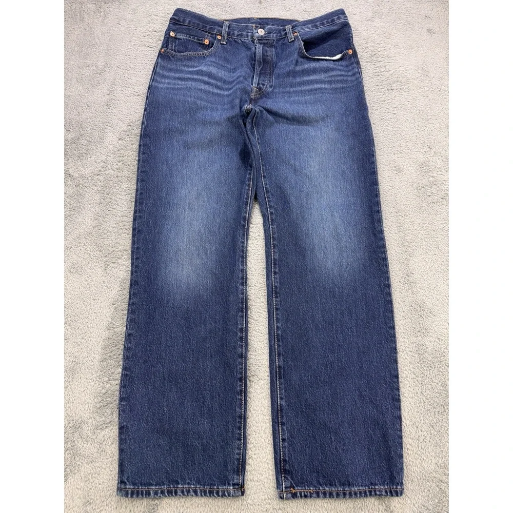 Levis Premium 501 Jeans Men 30x30 Blue 90's Original Button Fly Straight Whisker